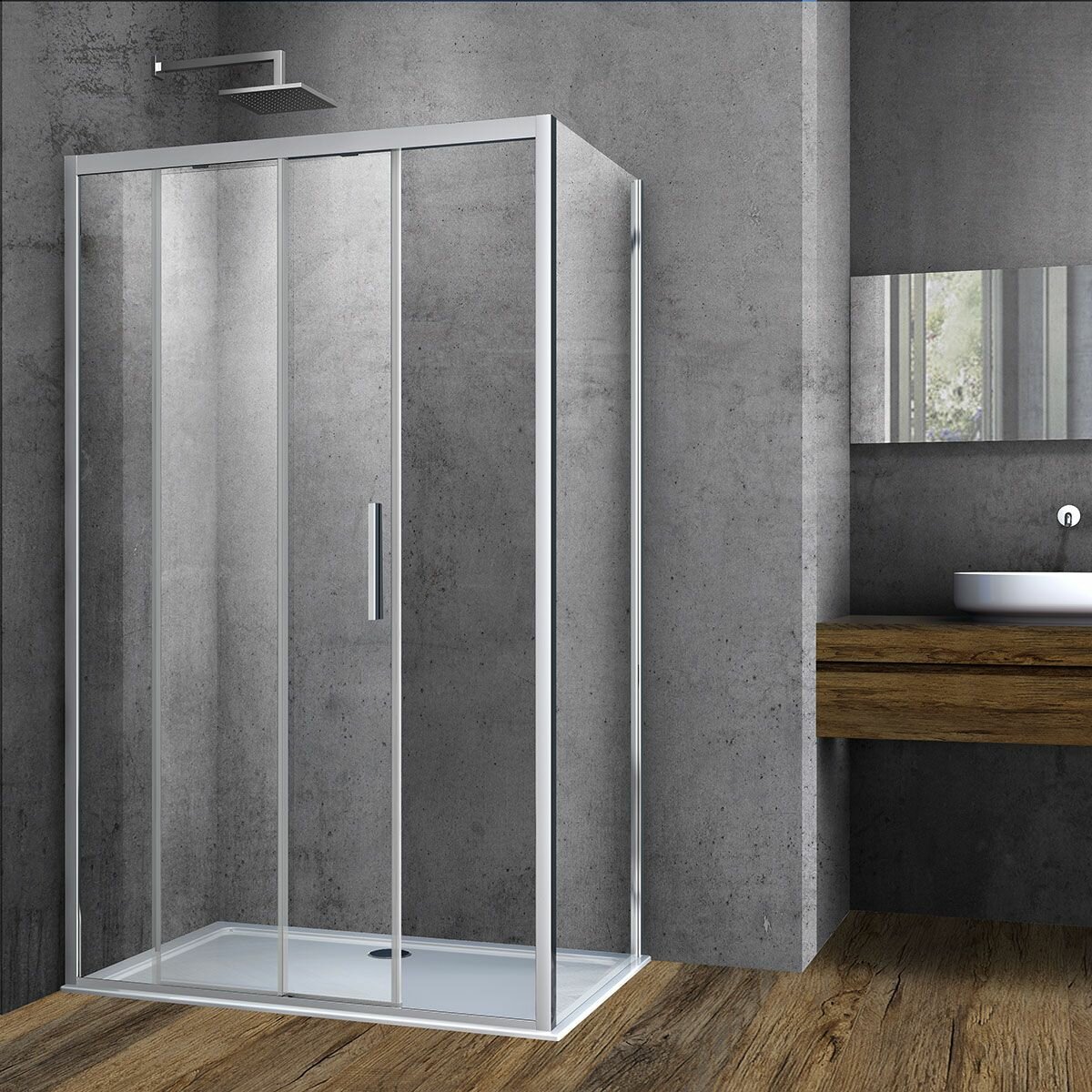 Душевой уголок Vincea Soft VSR-3SO9011CL, 1100*900, хром, стекло прозрачное