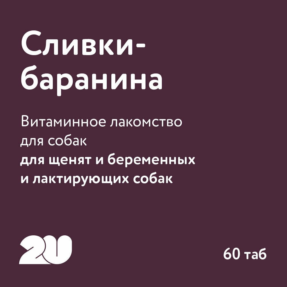 2U Мультивитаминное лакомство для щенков, беременных и лактирующих собак с кальцием, Babydog, 60 шт — фото 1