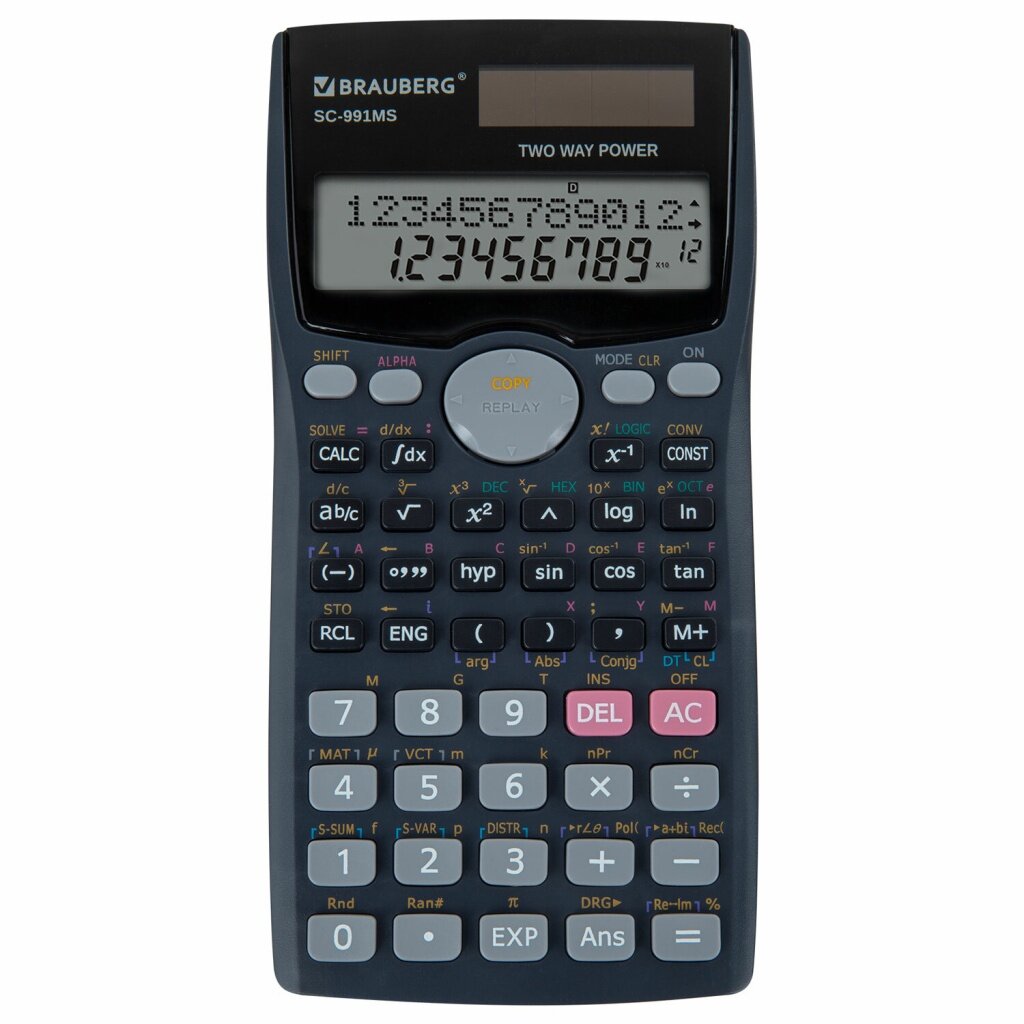 Калькулятор инженерный BRAUBERG SC-991MS (157x82 мм), 401 функция, 10+2 разрядов, двойное питание, 271724