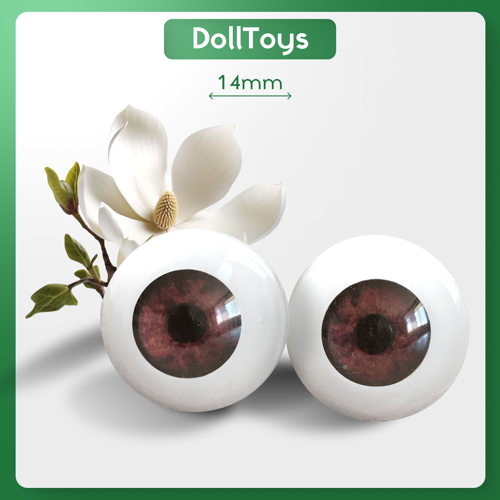 Глаза акриловые для кукол и игрушек круглые 14 мм, цвет коричневый