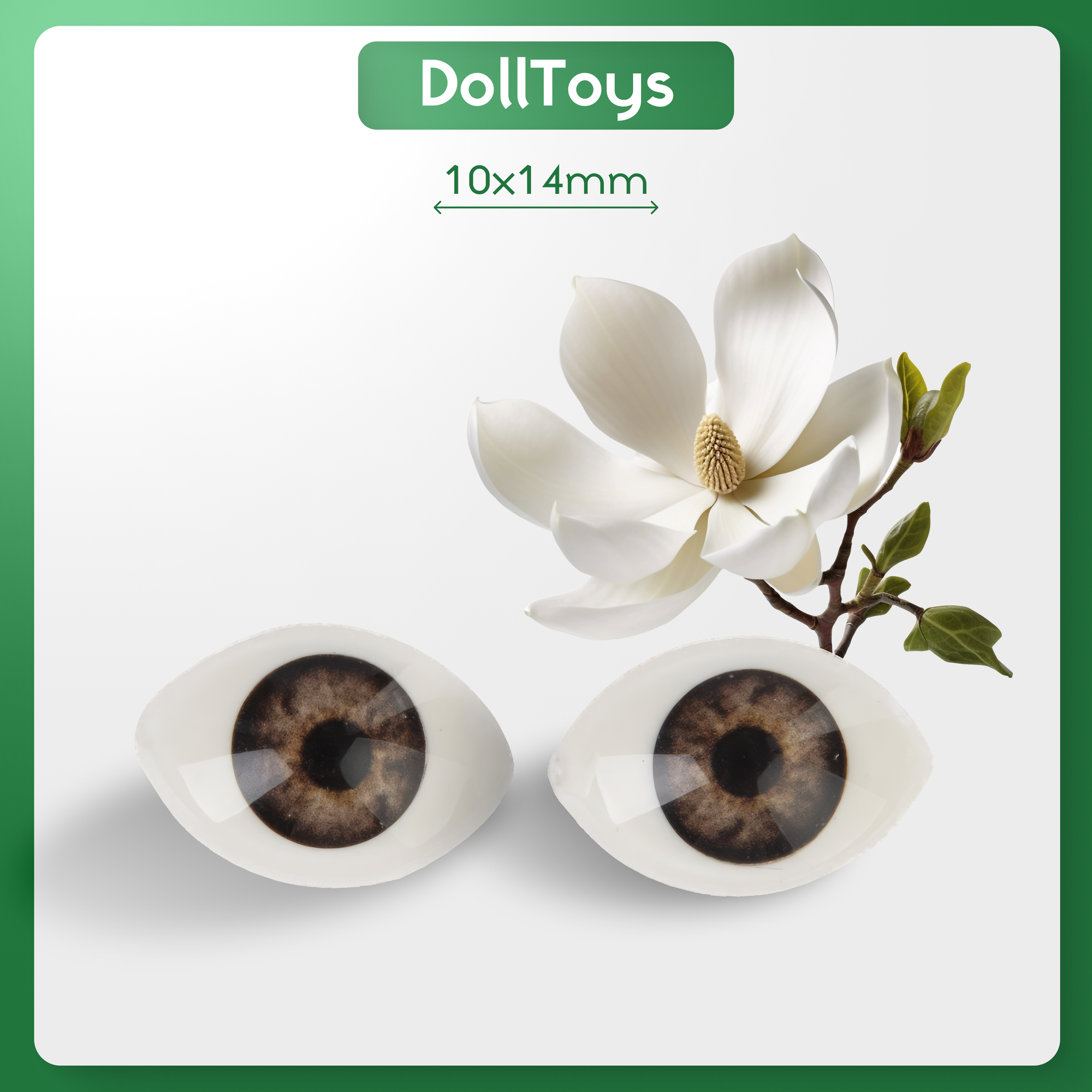 Глаза для кукол и игрушек акриловые 10 х 14 мм, цвет темно-серый