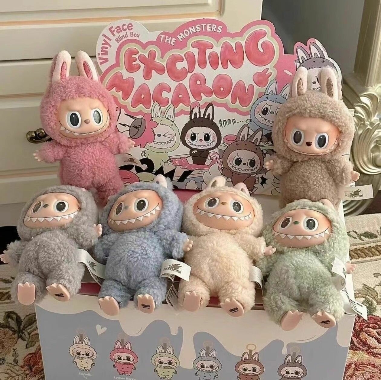 LABUBU мягкая игрушка Серия "Макарон" подарок в подарочной упаковке , рандомная игрушка