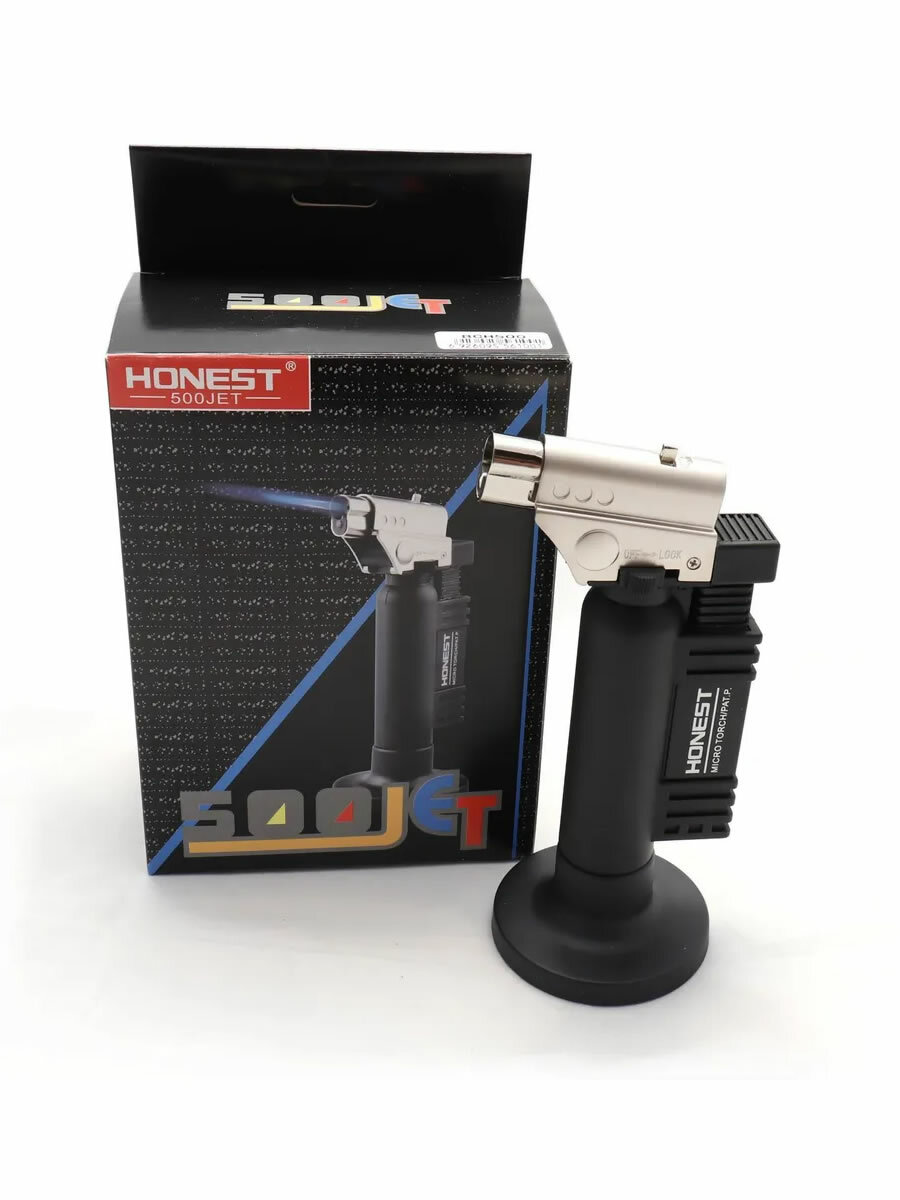 Изображение Горелка ручная, настольная, газовая для работ, хобби HONEST.500JET. Пустая, не заправленная