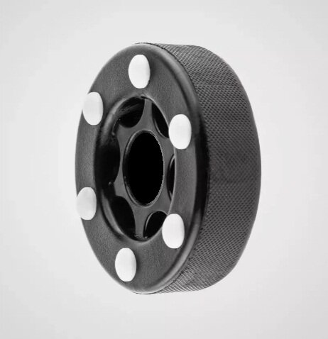 Шайба для уличного стрит-хоккея черная, пластик,76 х 25 мм