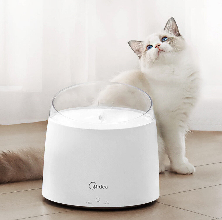 Умная автопоилка для животных Midea PYS-1500U UV стерилизация, Белый -Lj — фото 1