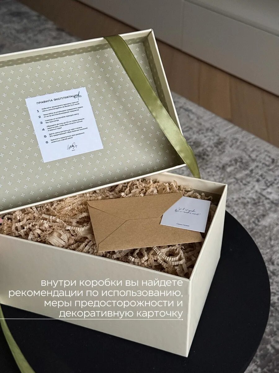 Свеча ароматическая в гипсе с деревянный фитилем, кокосовый воск, Adele — фото 1