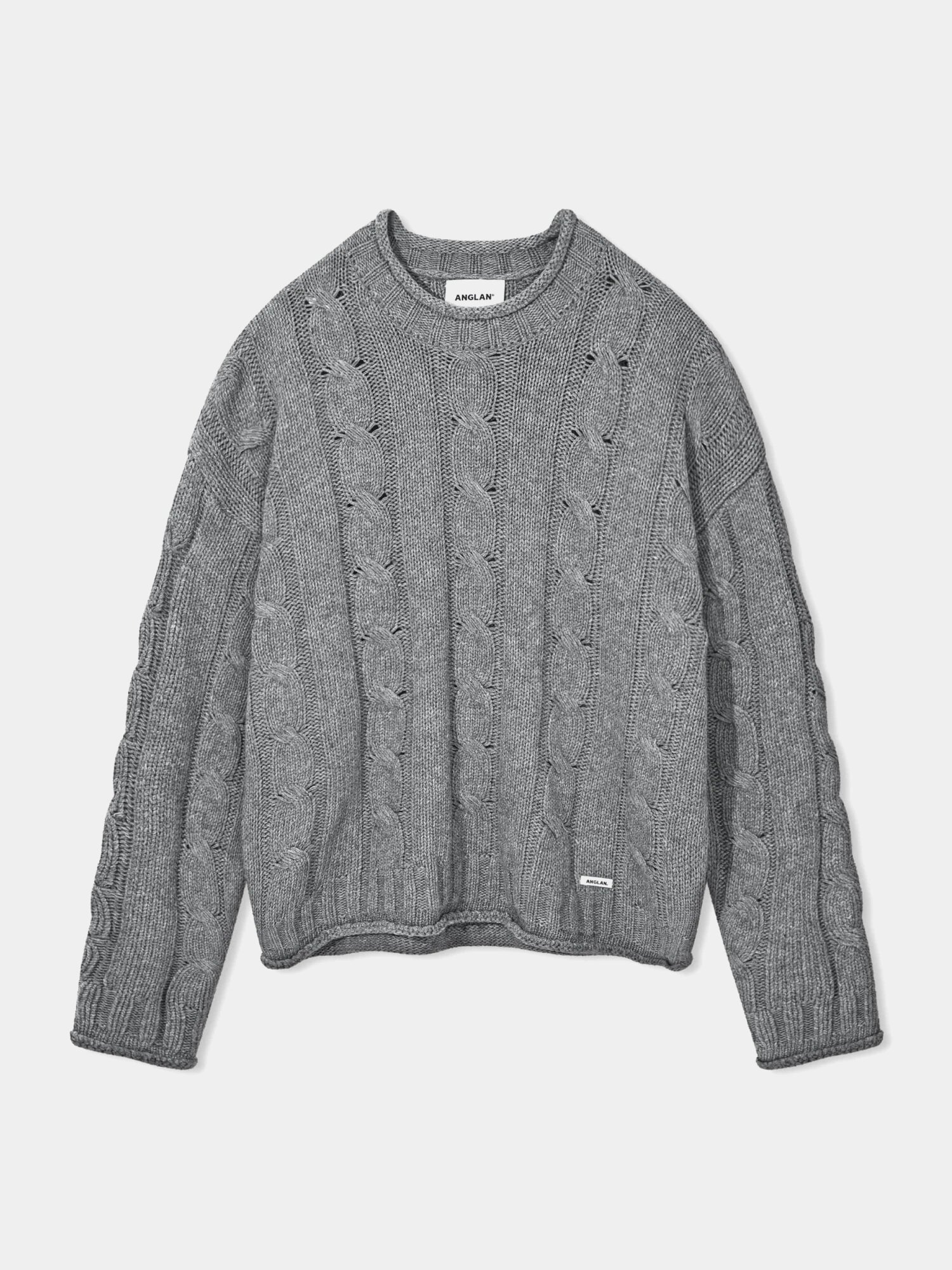 Свитер ANGLAN Wool Blend Oversized Cable, размер One size, , grey