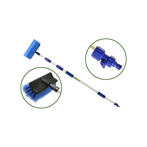 Щетка для мытья телескопическая 3-х секционная L-135-300см усиленная с краном подачи воды 2530₽