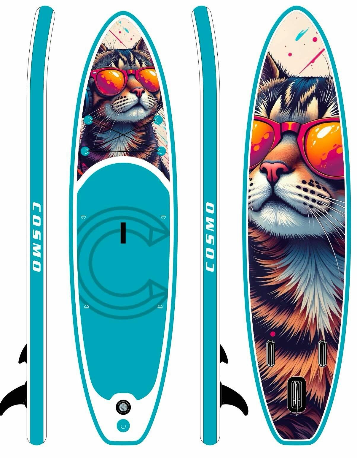 SUP board Cosmo, Сап борд, сапборд двухслойный полный комплект, sup-доска для двоих 335 см — фото 1
