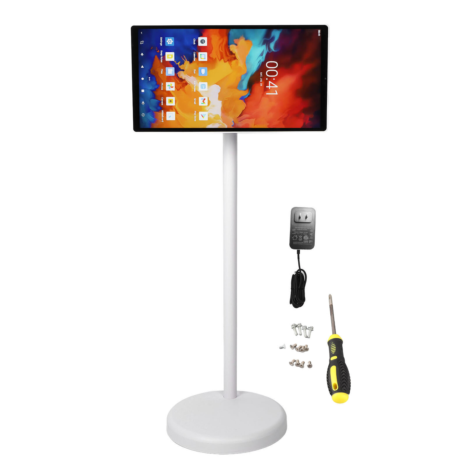 Portable TV 21.5 Inch 1080P Touch Screen for Android 12 2.4G 5.8G BT4.2 Mobile Smart with Camera 6GB 128GB 7800mAh Battery Wireless Projection US Plug 100 240V