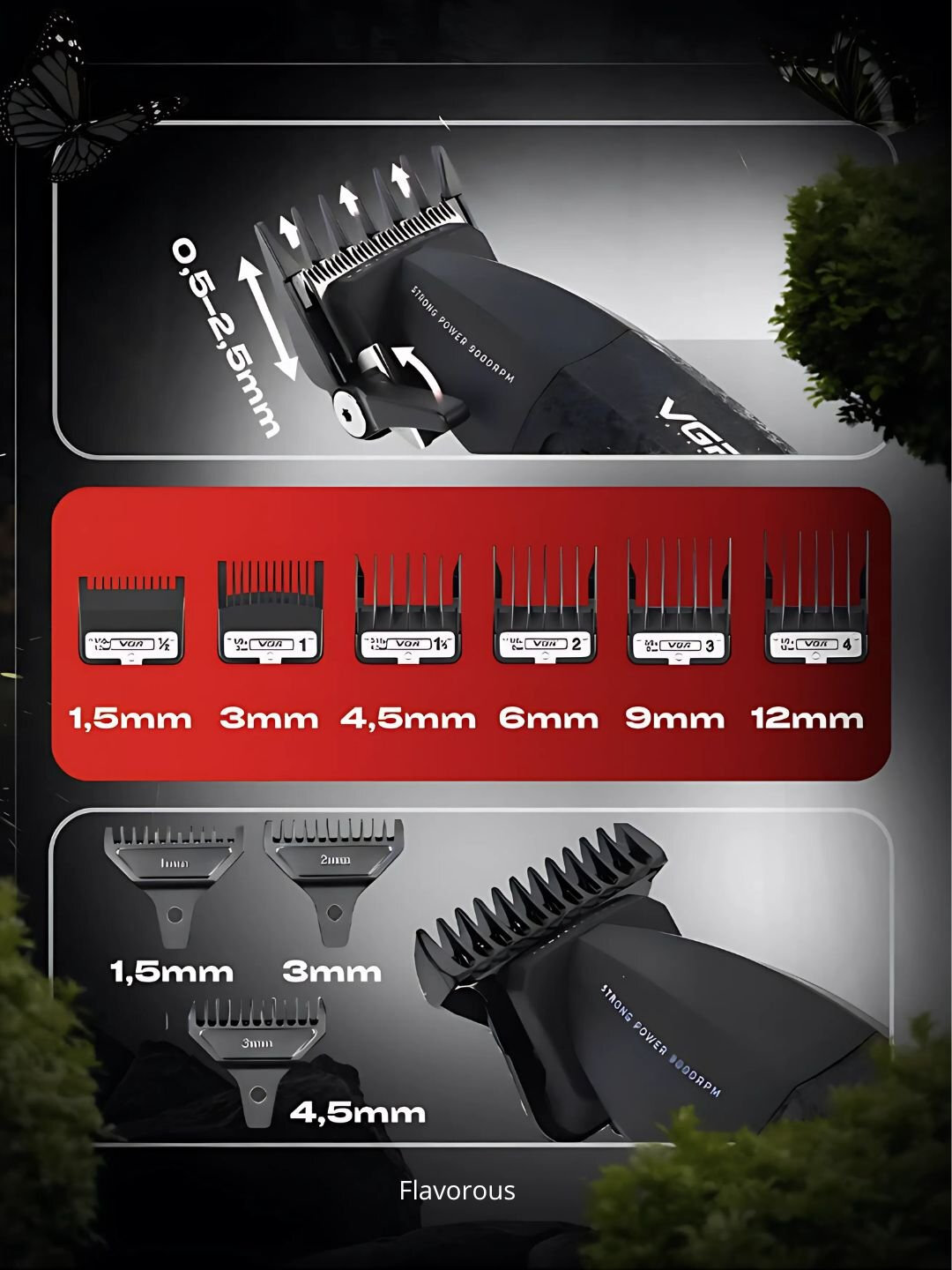 Машинка для стрижки VGR V-640, питание от USB, нержавеющая сталь — фото 1