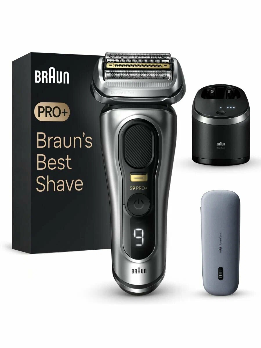 Электробритва Braun S9 Pro+, водонепроницаемый корпус, с плавающими головками, Li-Ion