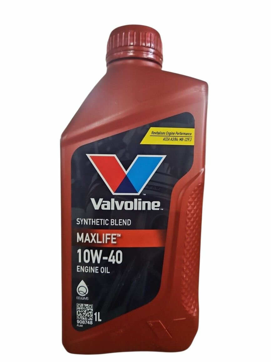 Масло VALVOLINE "MAXLIFE", полусинтетика, для легковых авто, 1 л