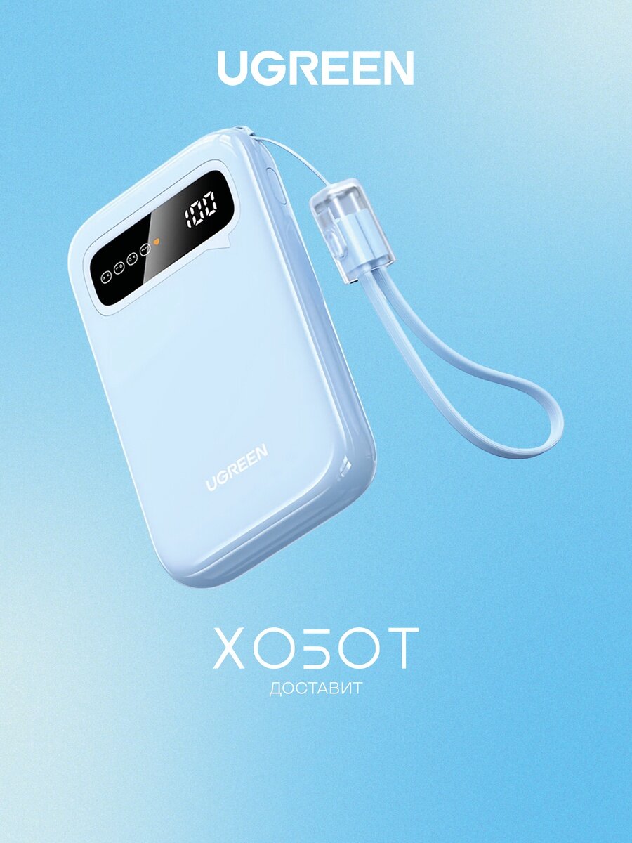 Внешний аккумулятор Ugreen CD384 20W 10000 мАч синий