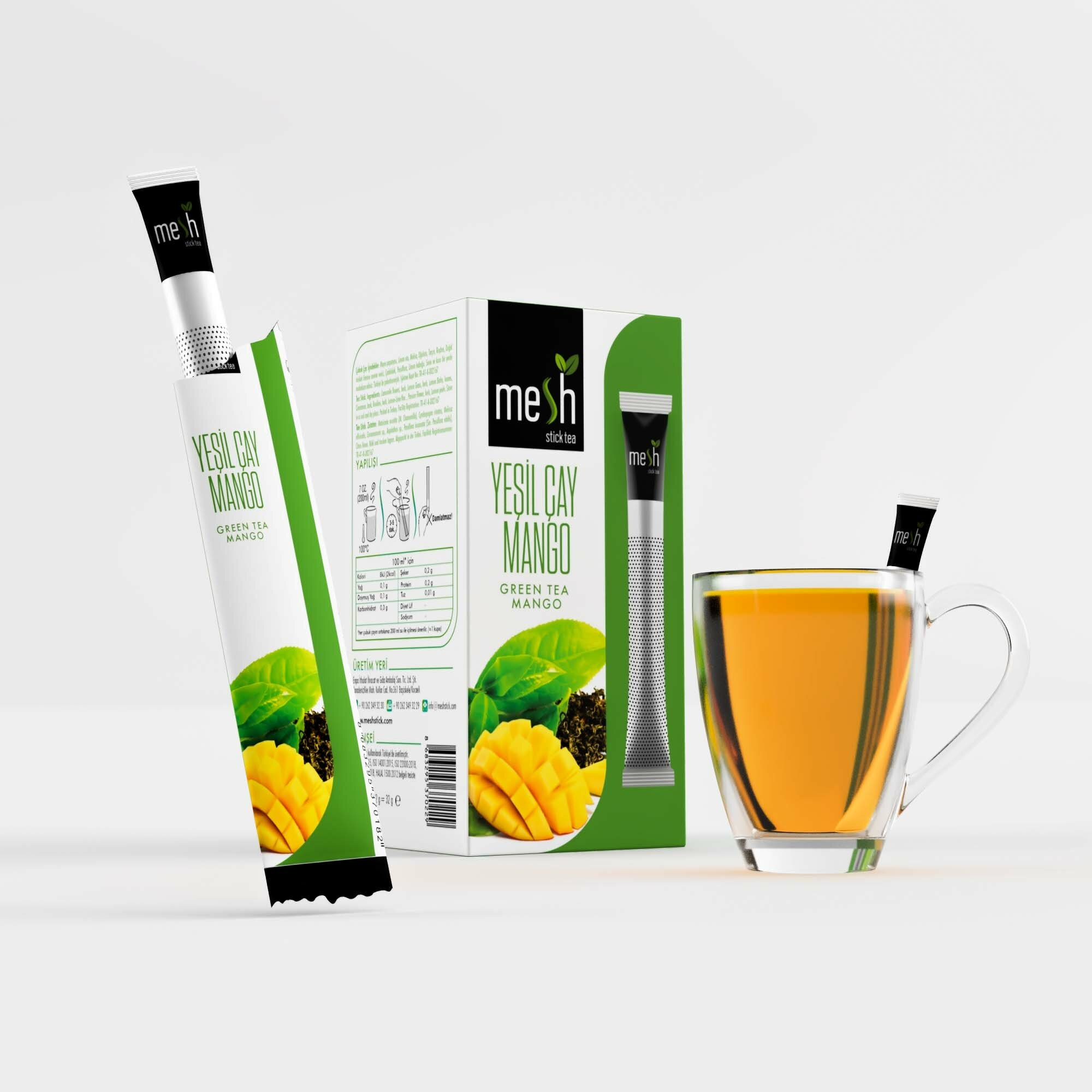 Меш-стик чай "Манго" Mesh stick tea, зеленый, 16 стиков, Турция