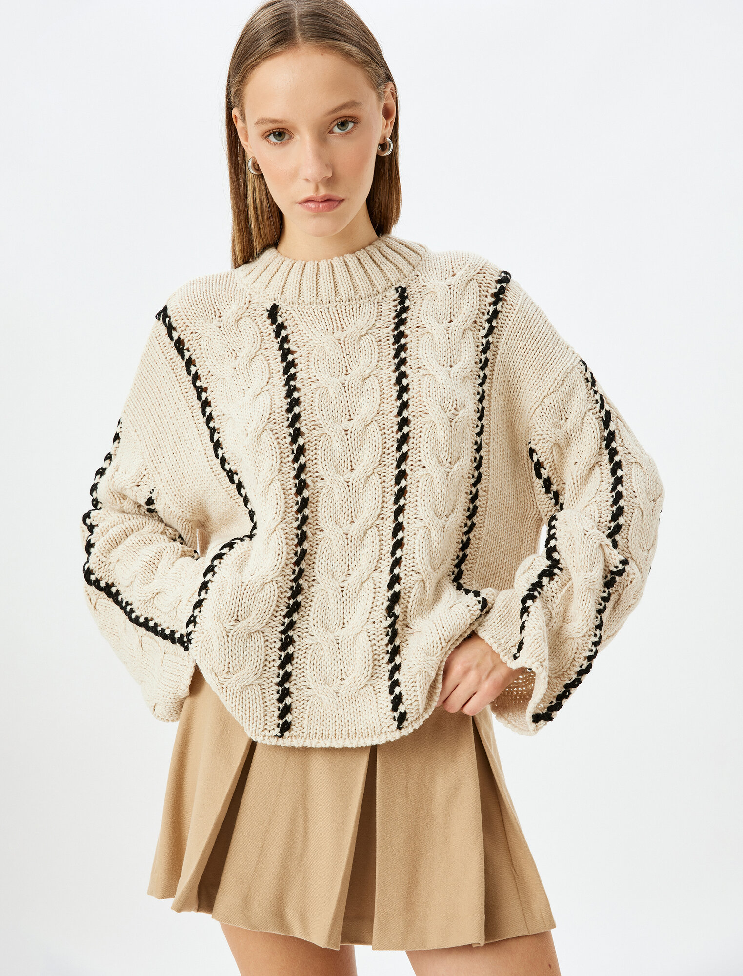 Свитер KOTON, размер L, , бежевый