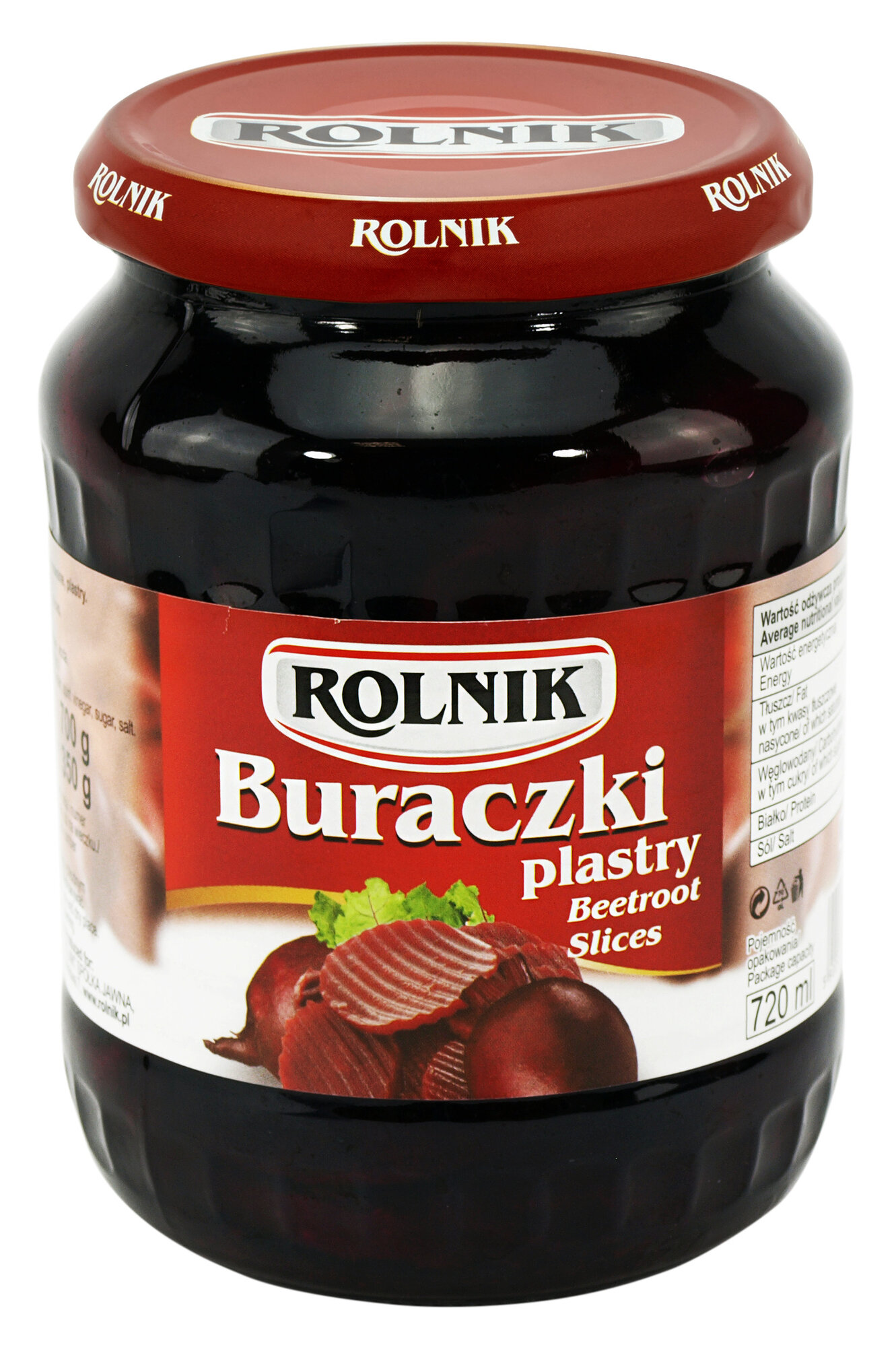 ROLNIK Свекла маринованная колечки (ломтики) Buraczki Plastry 1шт  720мл Польша