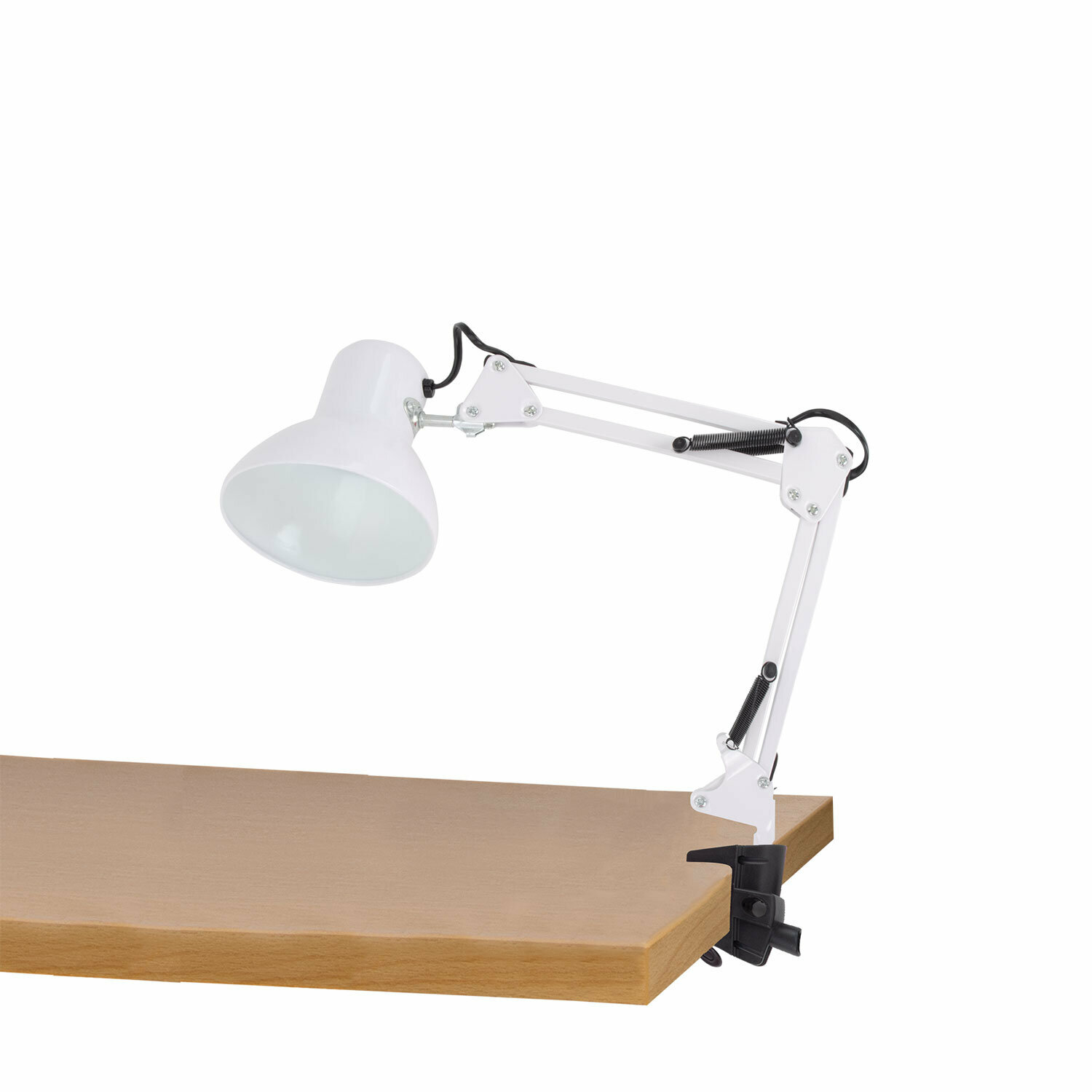 Настольная лампа-светильник SONNEN TL-006, струбцина, 40 Вт, Е27, белый, высота 50 см, 237649