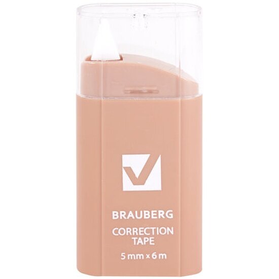 Корректирующая лента Brauberg COMPACT PASTEL 5 мм х 6 м комплект 6 штук пенал с zip-lock 272496