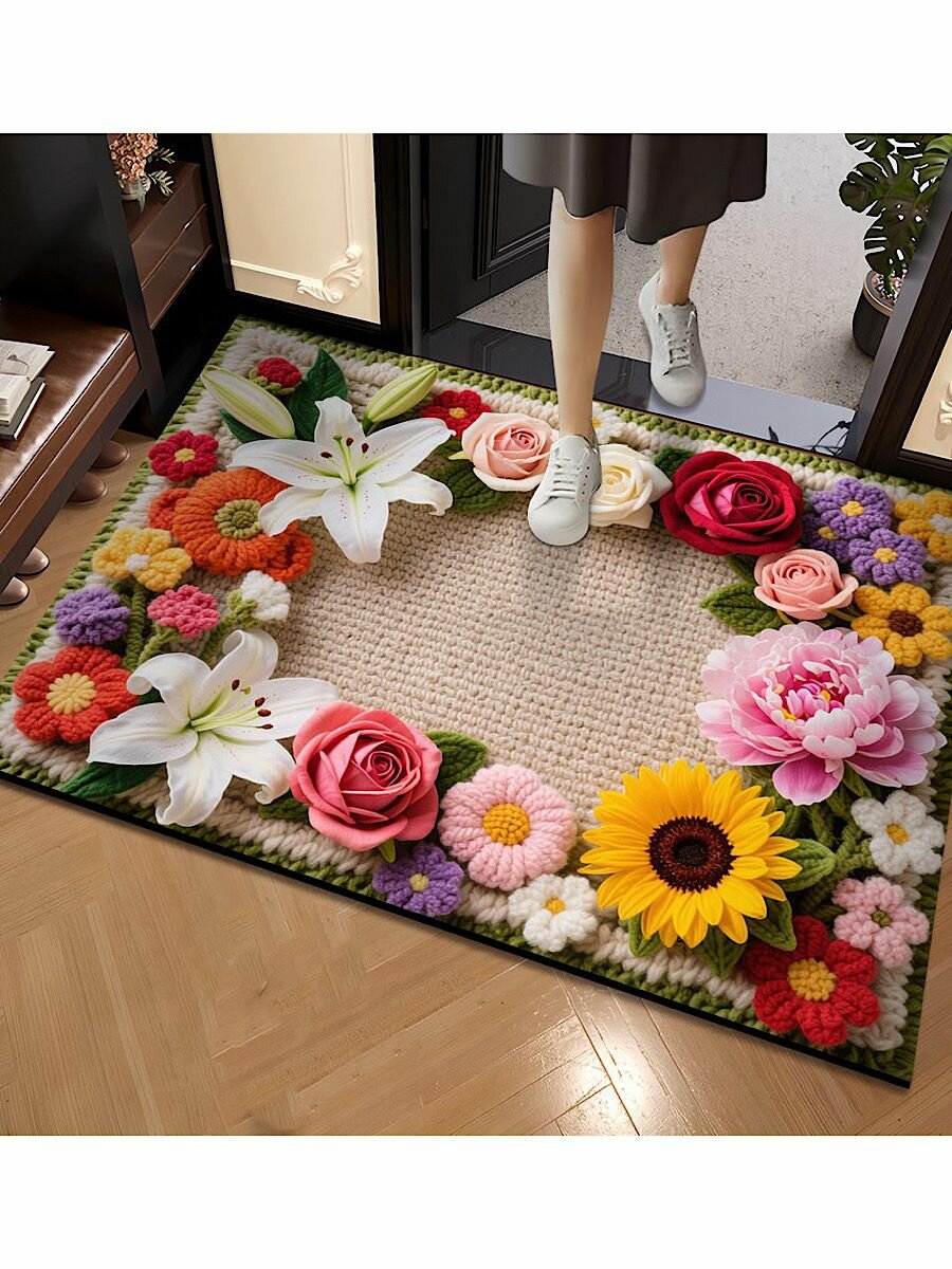 Коврики для ванной из шерстяной ткани нескользящие износостойкие грязеотталкивающие впитывающие коврики40x60