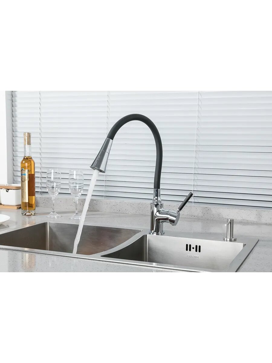 Смеситель для кухни с гибким изливом FRAP F4044 — фото 1