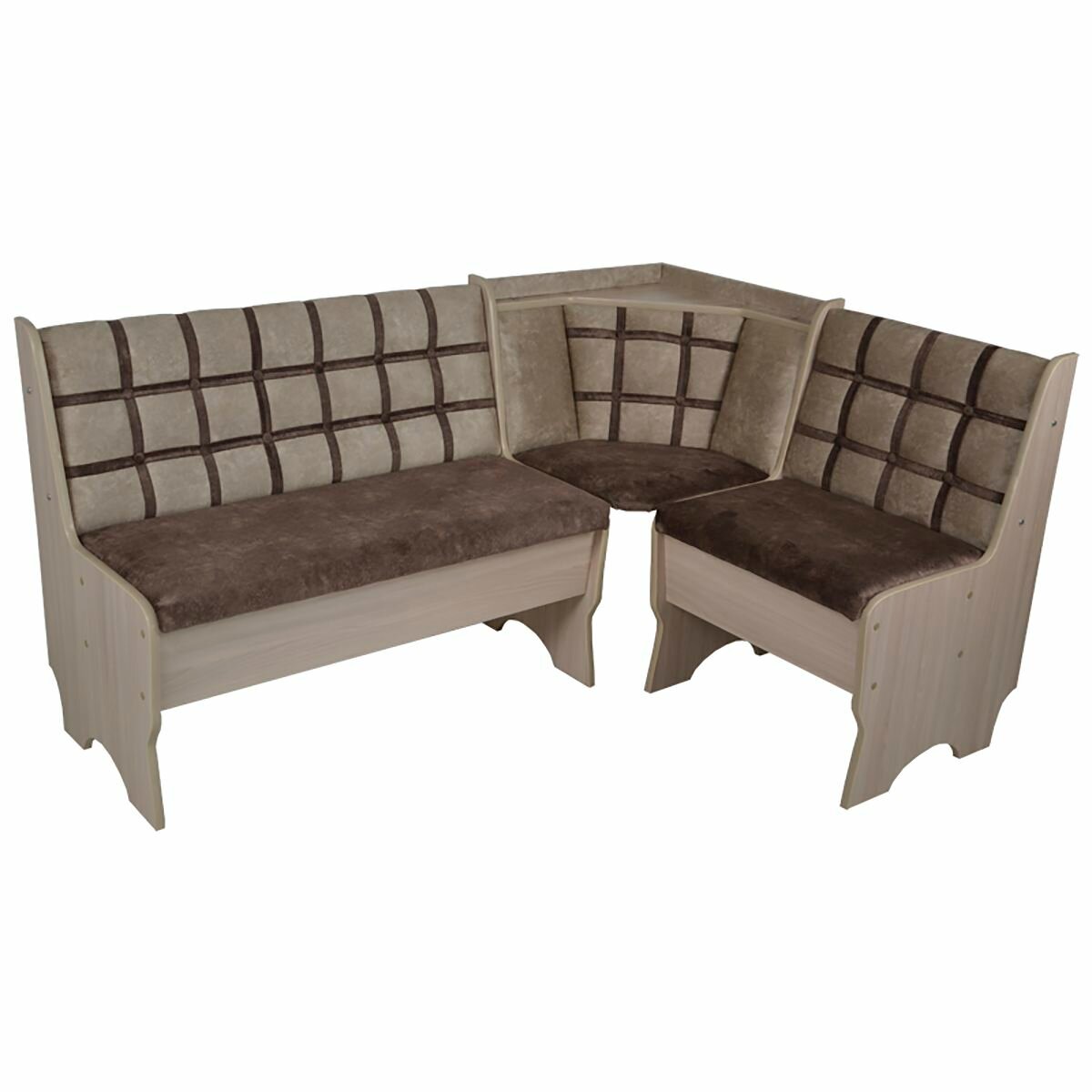 Диван угловой Алёнка-17/1 Шимо светлый/Беж/коричневый