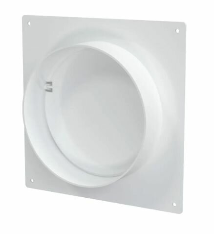 Пластина настенная с обратным клапаном для круглых воздуховодов Fonet D125 мм пластик