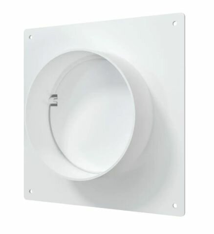 Пластина настенная с обратным клапаном для круглых воздуховодов Fonet D100 мм пластик