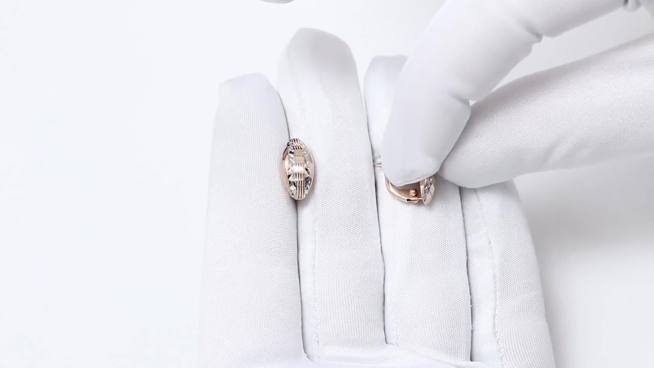 Серьги Diamant online, красное золото, 585 проба, длина 1.4 см, , бесцветный — фото 1