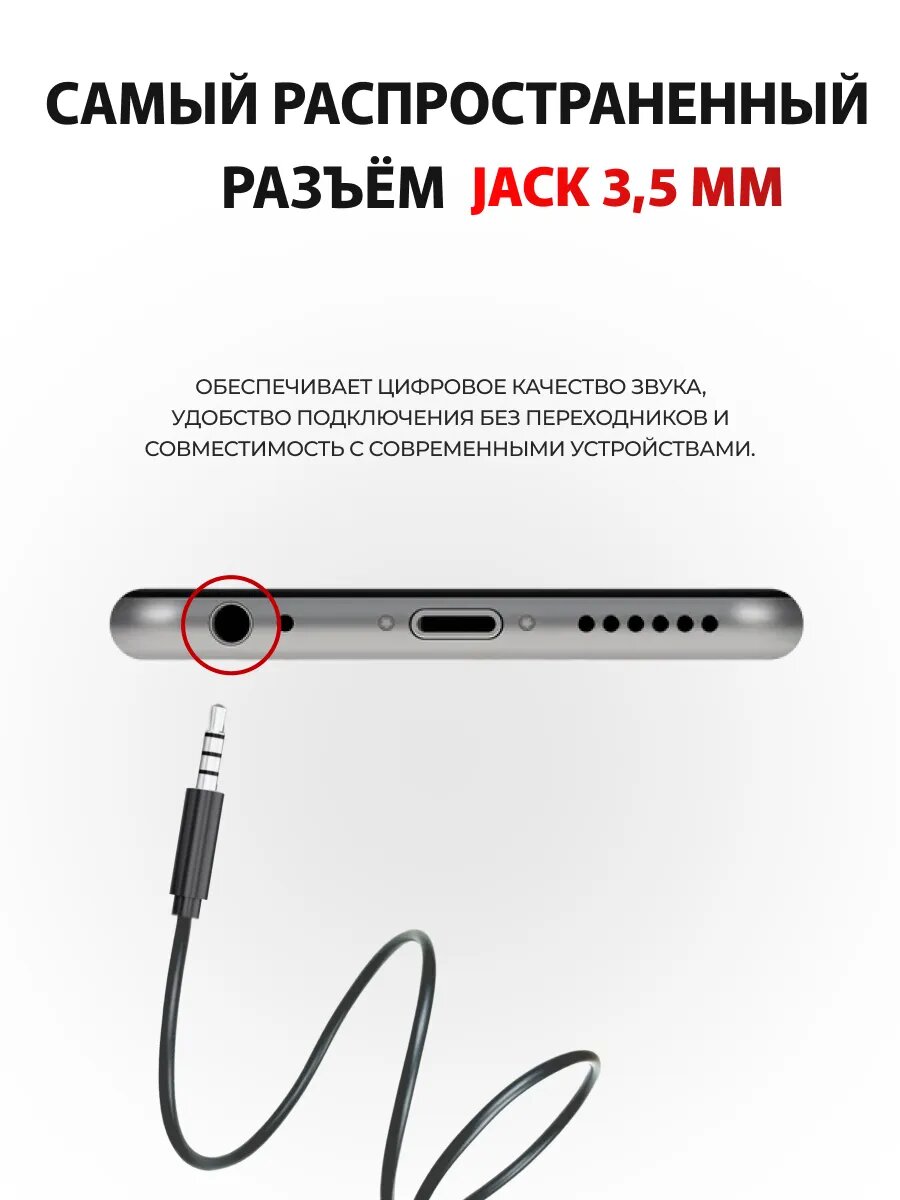 Проводные наушники HAPPYAUDIO, с микрофоном, с пультовым управлением, вакуумные, черные — фото 1