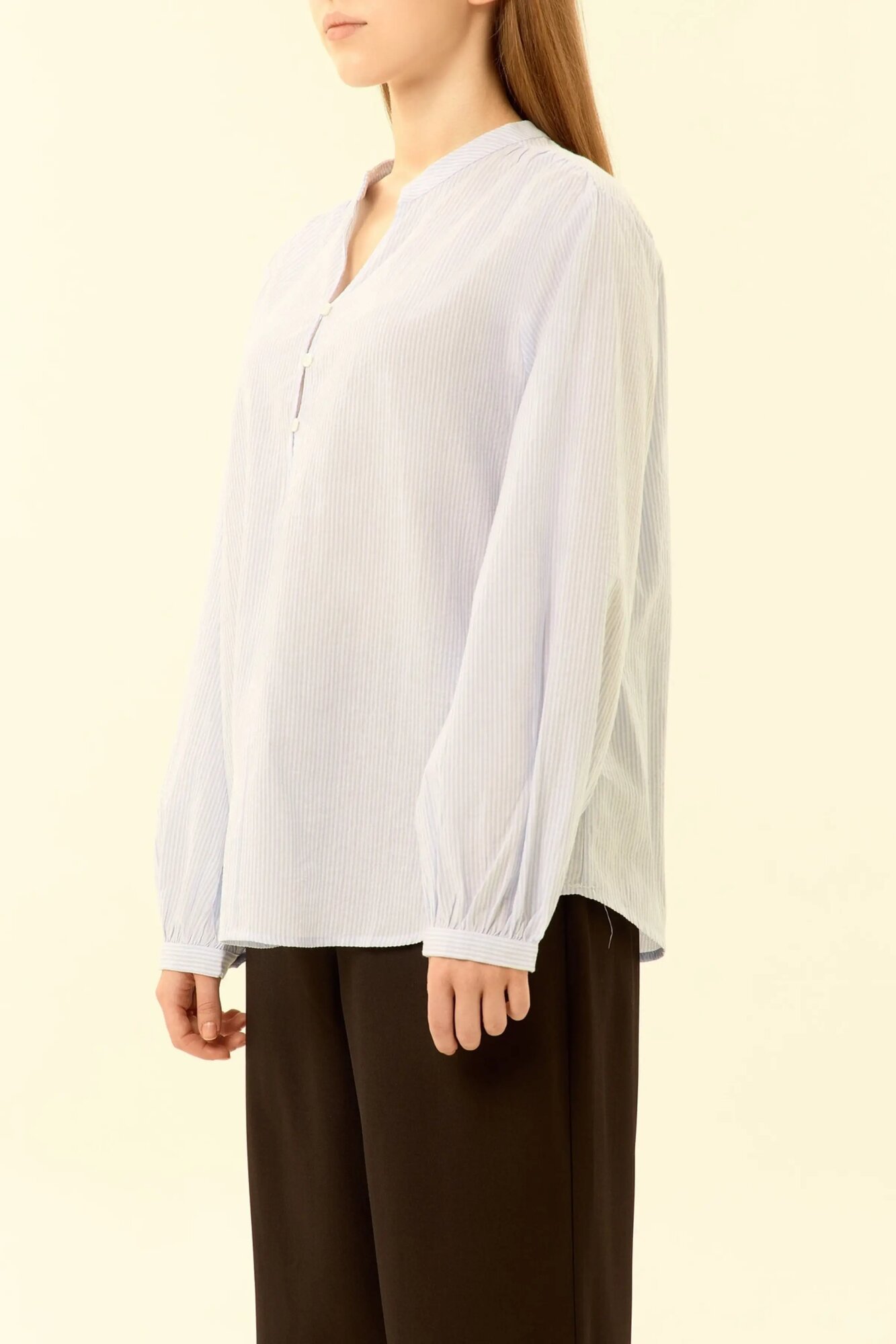 Блуза Selfie, размер XS, бело-голубая полоска — фото 1