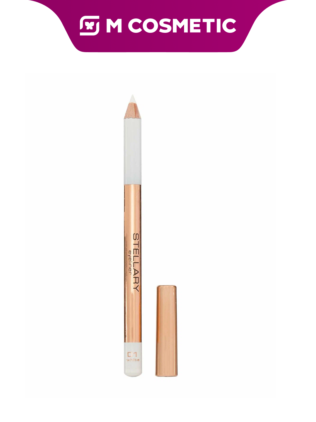 Карандаш для глаз STELLARY Skin Studio №01, белый, полуматовый финиш, 1,5 г