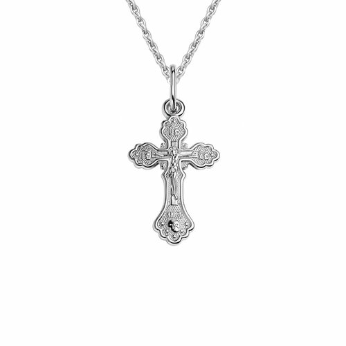 фото Крестик 585gold, серебро, 925 проба, родирование, белый