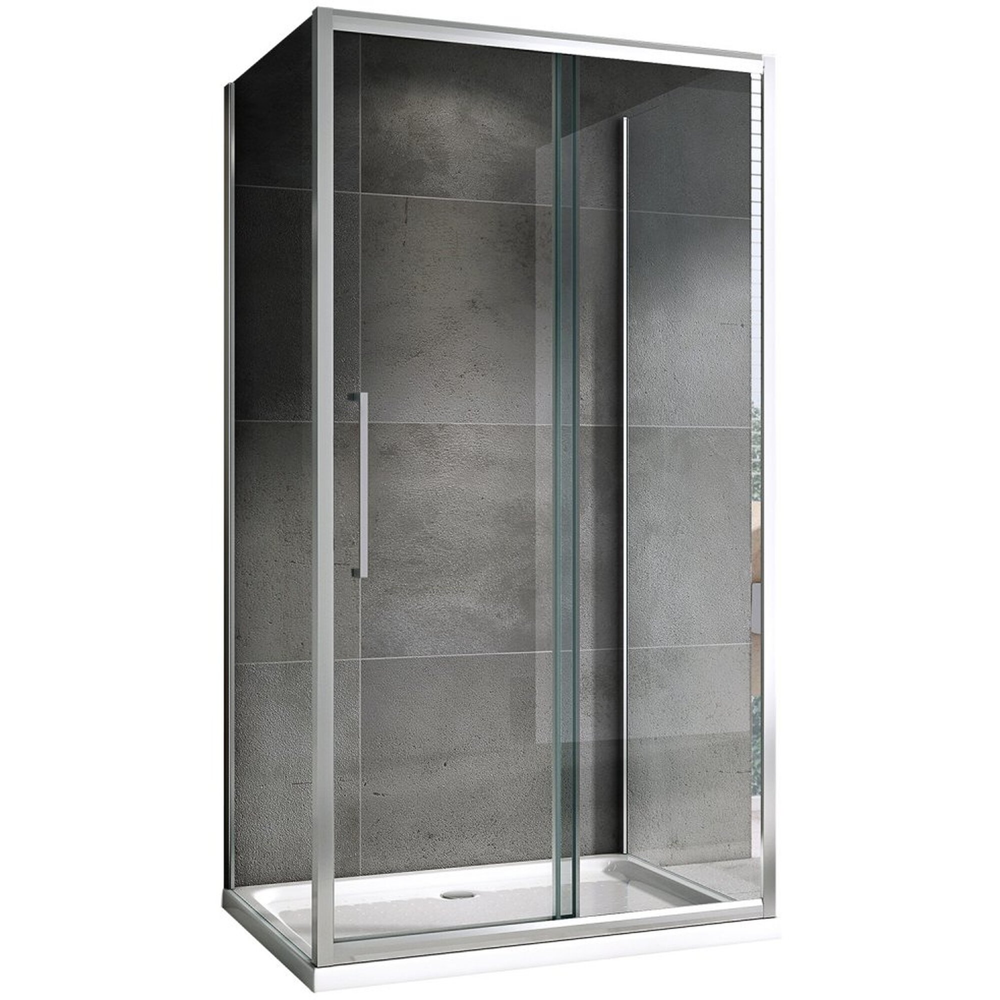 Душевой уголок Abber (Аббер) Schwarzer Diamant 1400х1000 мм (габариты площадки) AG30140H-S100-S100