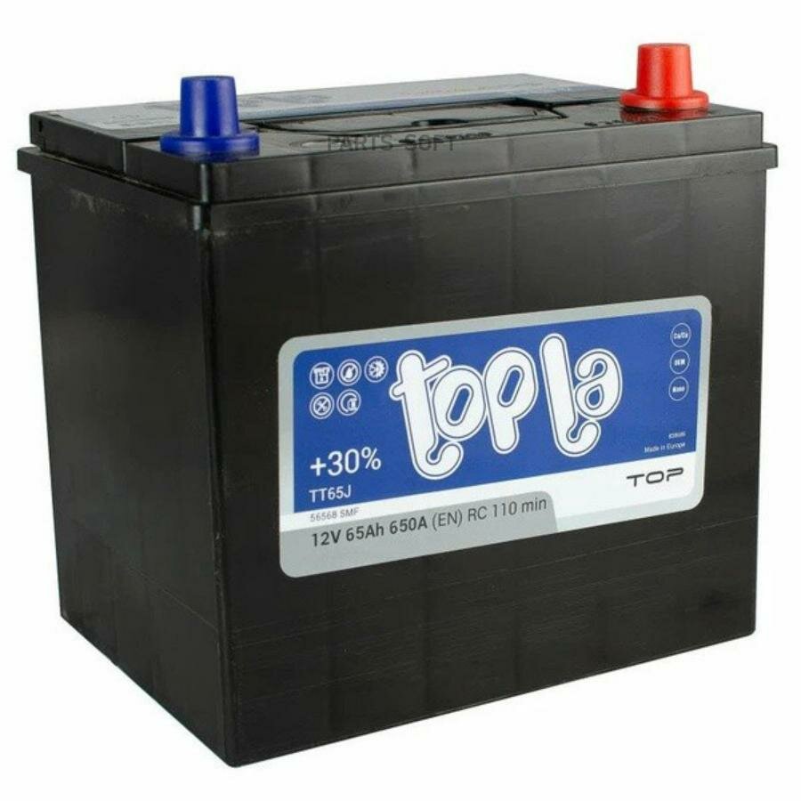 TOPLA 118667 Аккумулятор TOPLA Top JIS 65 А/ч обратный R+ 230x175x220 D23 EN 650 А