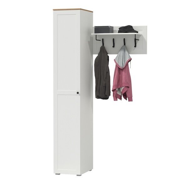 Остин Прихожая 13 цвет белый шагрень/дуб крафт золотой