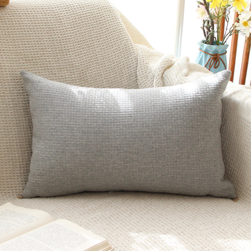 фото Подушка для дивана, 33x50 см, однотонная, средне-серая