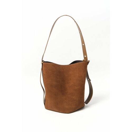 Сумка шоппер Amirous, фактура бархатистая, карамельная