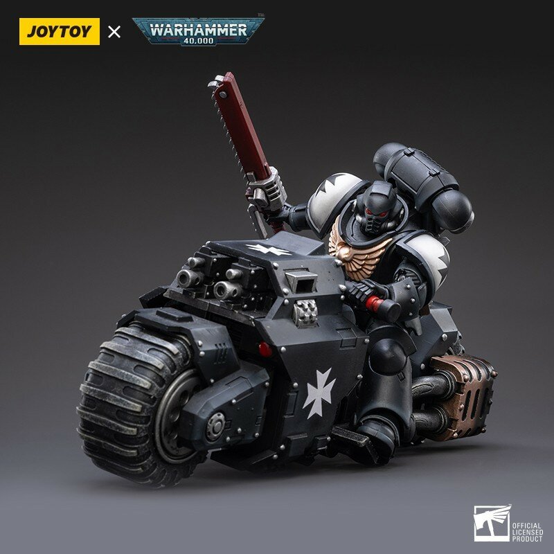 JOYTOY Dark Source Karga Black Temple Marshal Emperor Sword Brother Warhammer 40K Movable Man Model Play Black Templar Assault Terminator Motorcycle Set