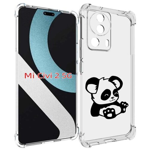 Чехол MyPads панда-детеныш детский для Xiaomi Civi 2 задняя-панель-накладка-бампер