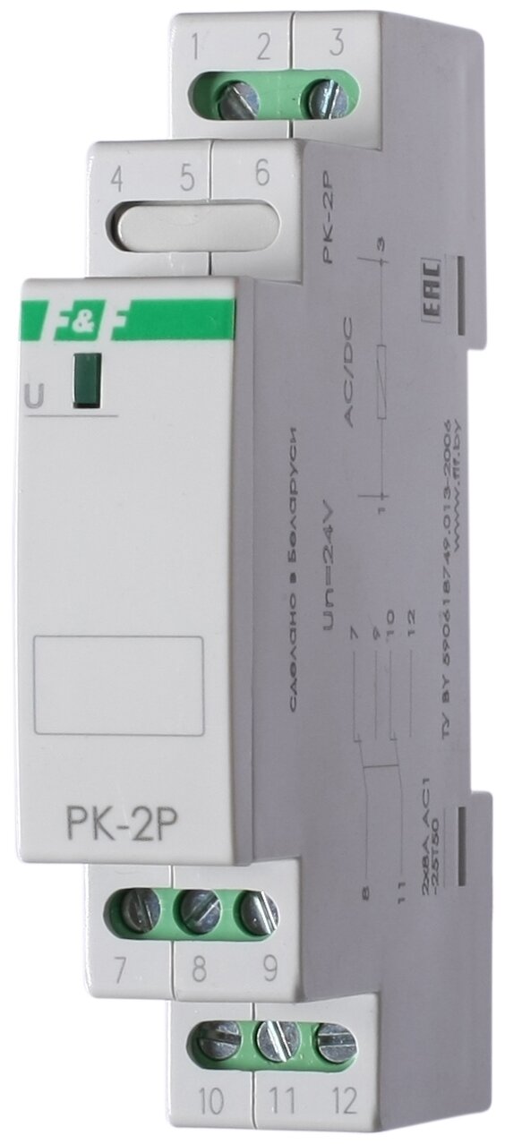 Реле промежуточное (электромагнитное) F&F PK-2P-12