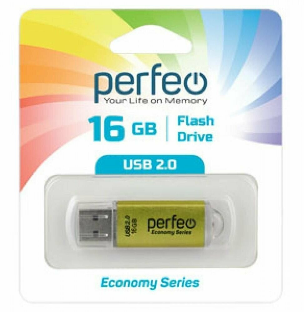 фото USB флешка Perfeo 16GB E01 Gold ES
