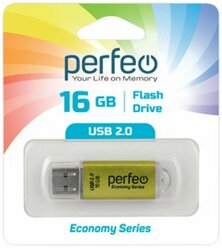 USB флешка Perfeo 16GB E01 Gold ES