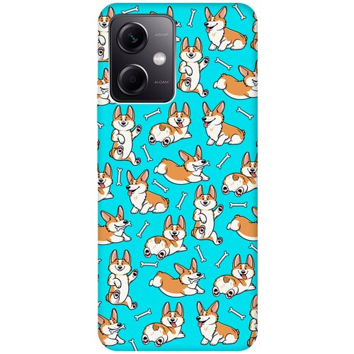 Матовый чехол Corgi Pattern для Xiaomi Redmi Note 12 / Сяоми Редми Ноут 12 с 3D эффектом мятный матовый чехол i can для xiaomi redmi 12 сяоми редми 12 с 3d эффектом мятный