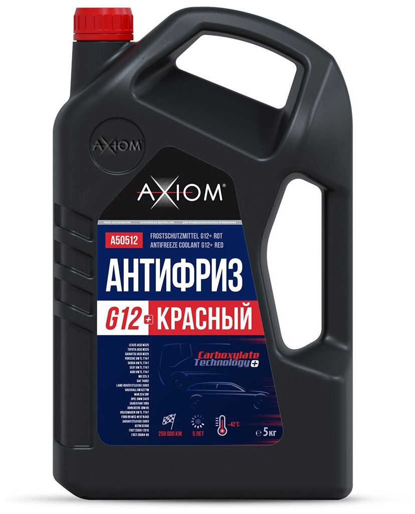 Антифриз красный G12+ 5кг A50512 AXIOM