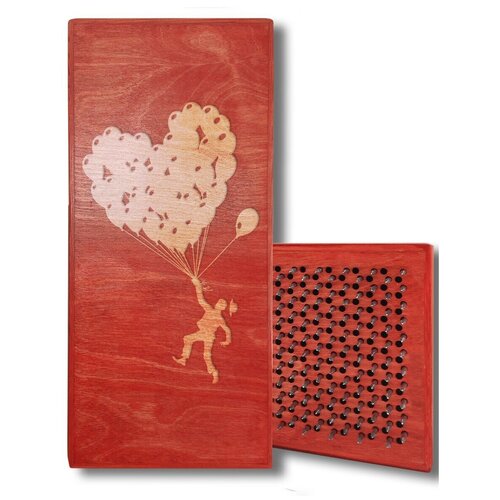 фото Доска садху с динамическими гвоздями, воздушные шарики -354 шаг 10мм красная goodwood