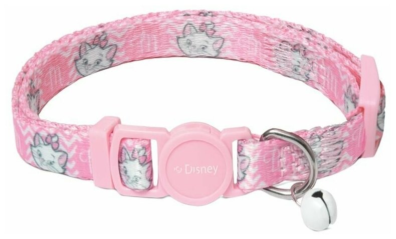 Ошейник для кошек TRIOL Disney Marie нейлоновый розовый XS, 1х18-27см - фотография № 1