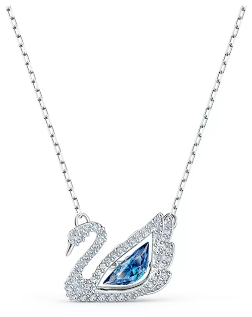 Колье SWAROVSKI, кристаллы Swarovski, длина 38 см, серебряный