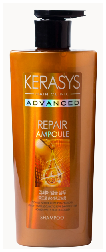 Aekyung Kerasys Advanced Repair Ampoule Шампунь ампульный для поврежденных волос с кератином Интенсивное восстановление 600 мл