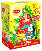 Чай черный Lipton Новогодняя елочка China подарочный набор, 20 г